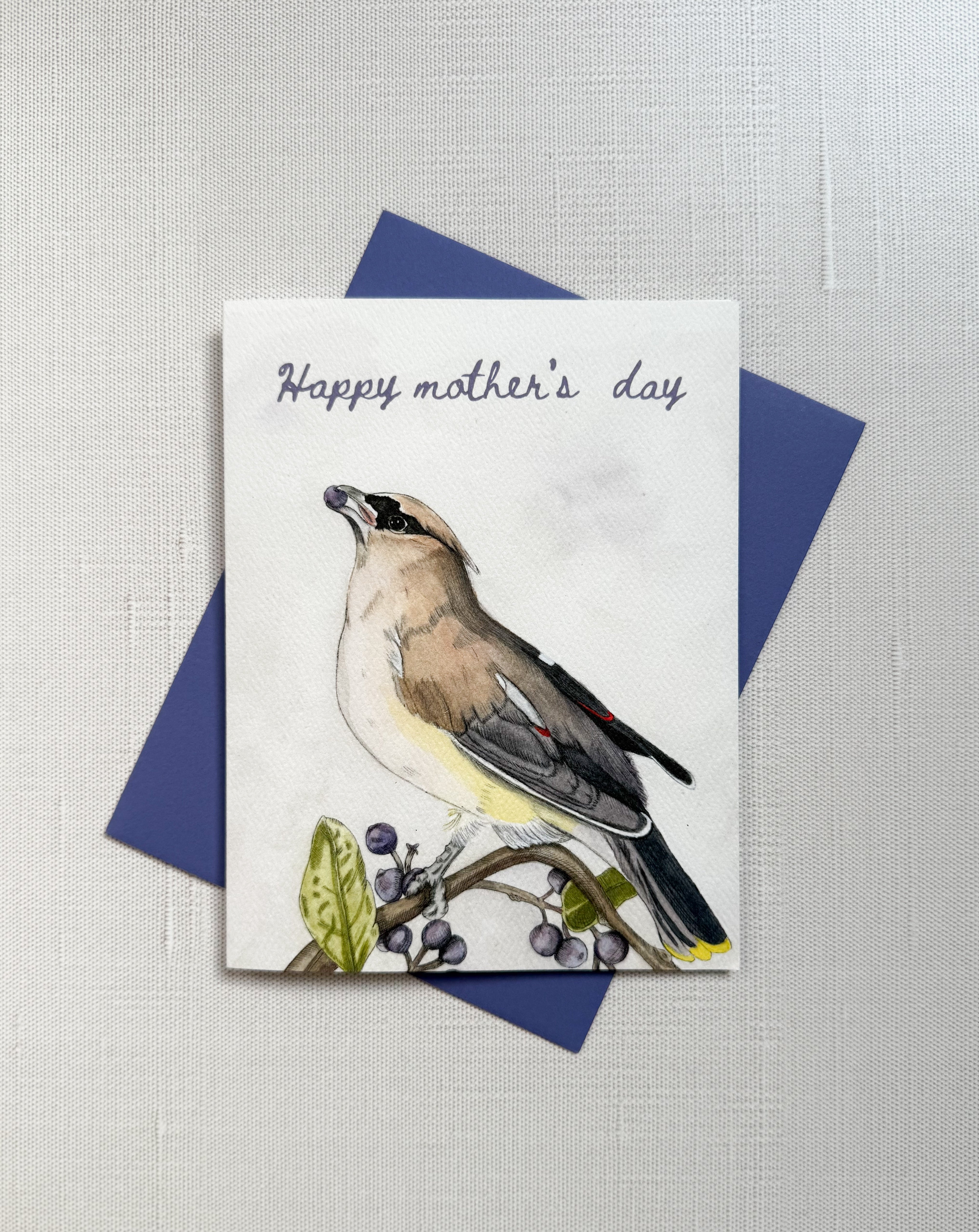 Cedar Waxwing Mother's Day Card