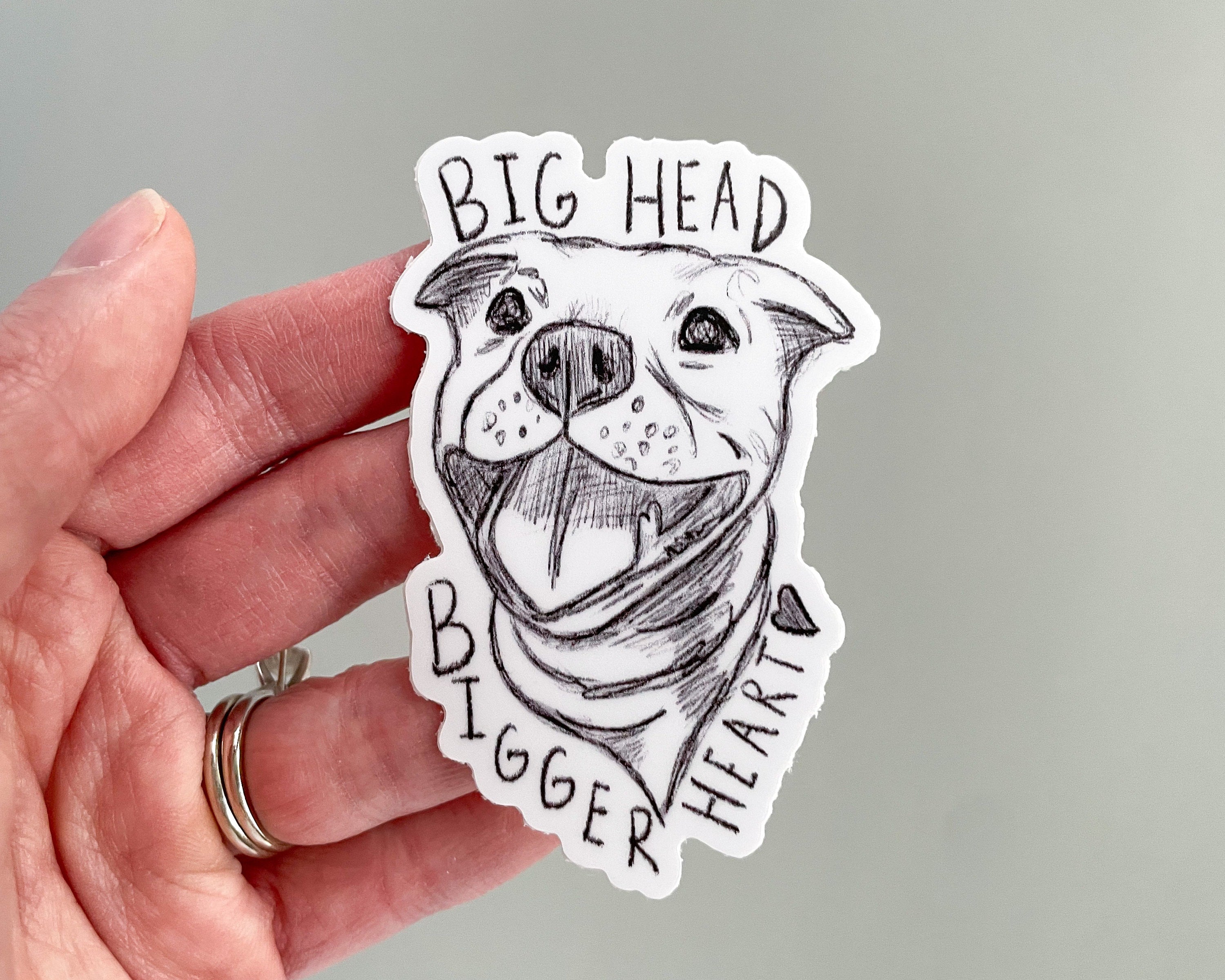 "Big Head Bigger Heart" Pitbull Sticker