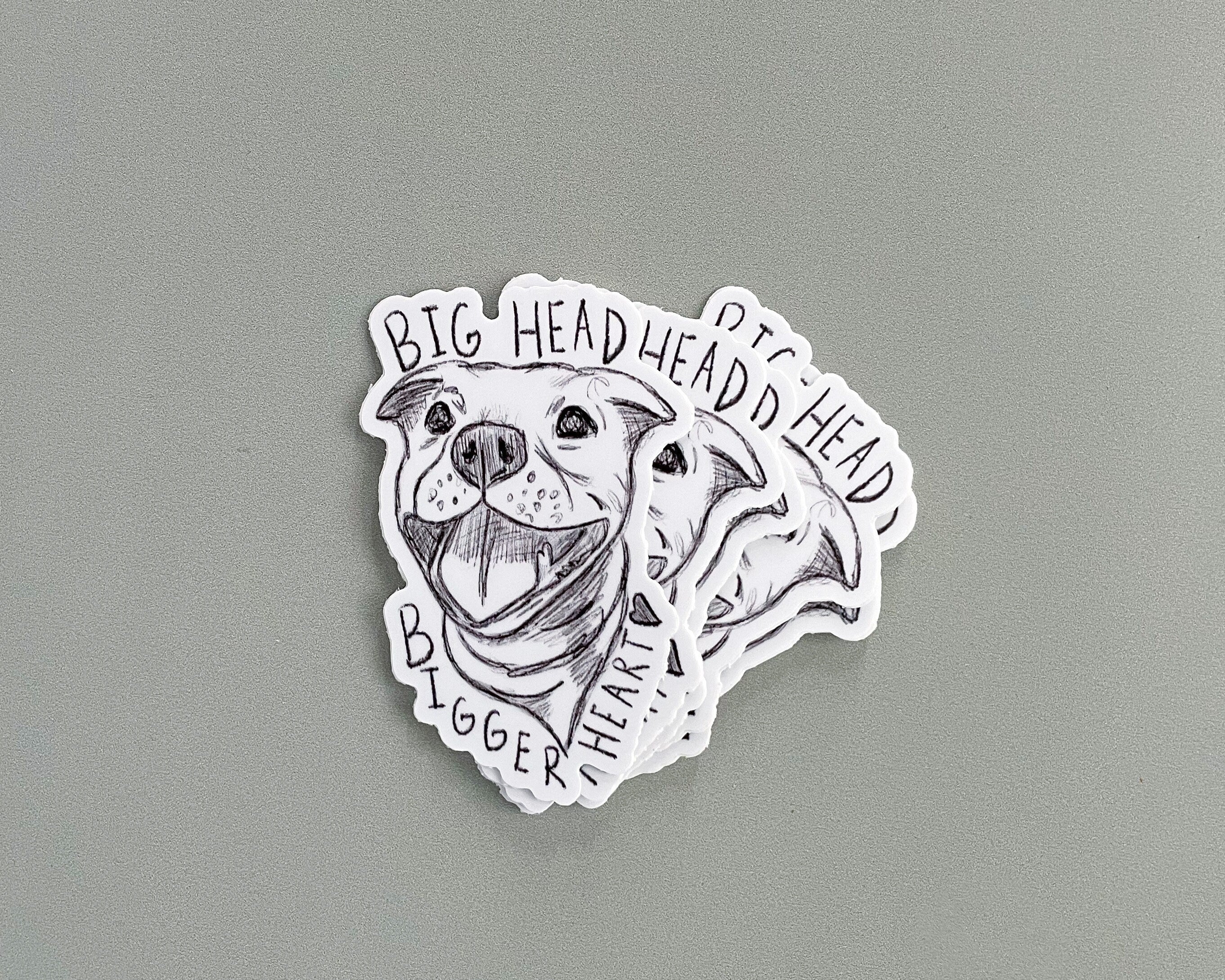 "Big Head Bigger Heart" Pitbull Sticker