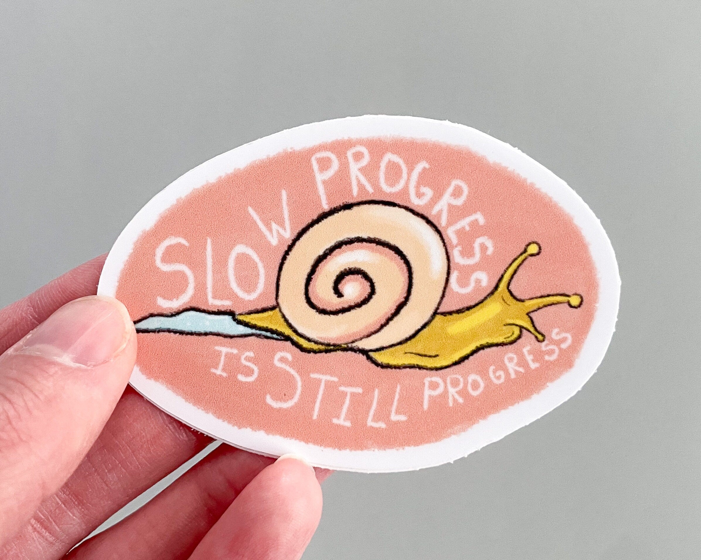 "Slow Progress" Snail Sticker