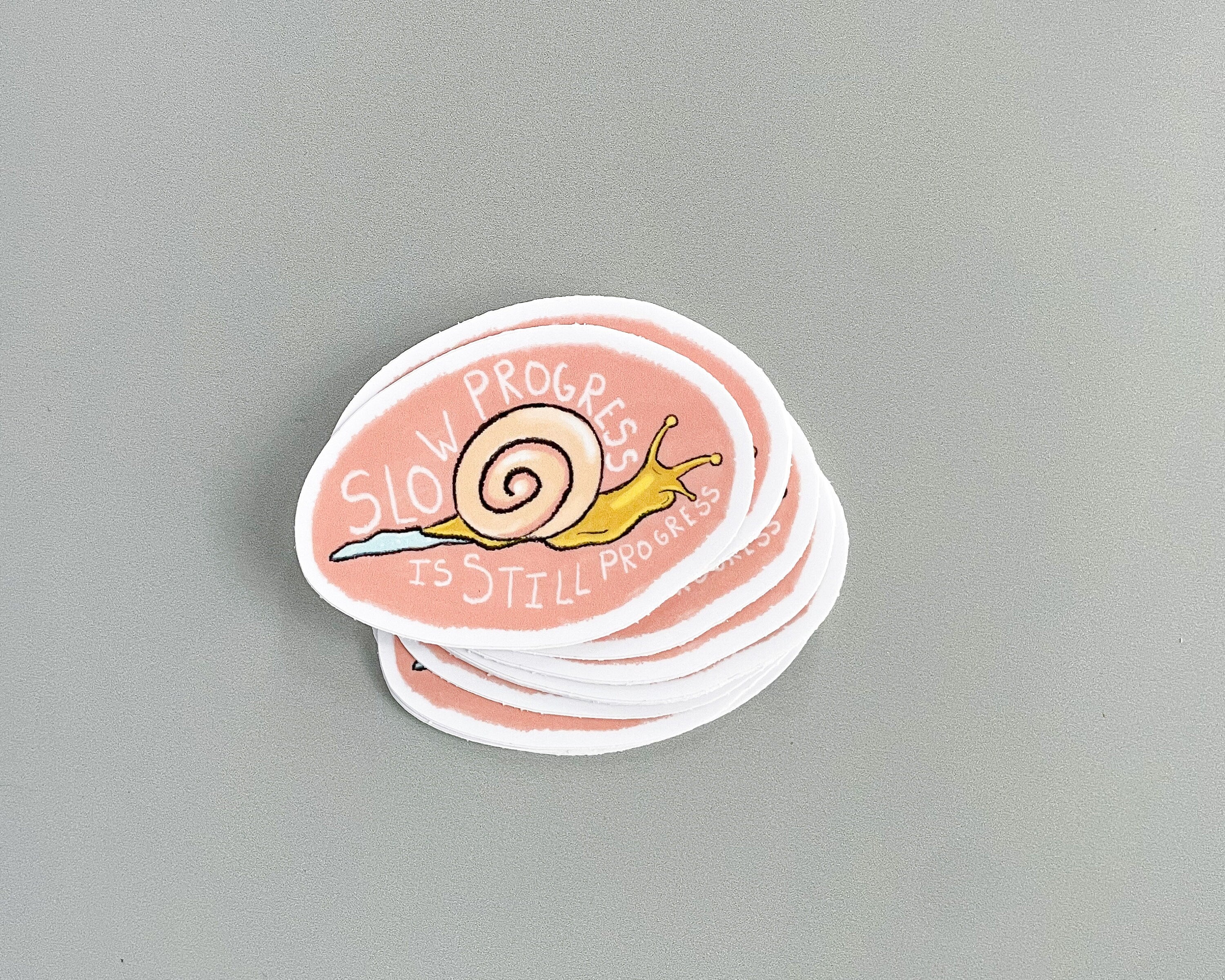 "Slow Progress" Snail Sticker