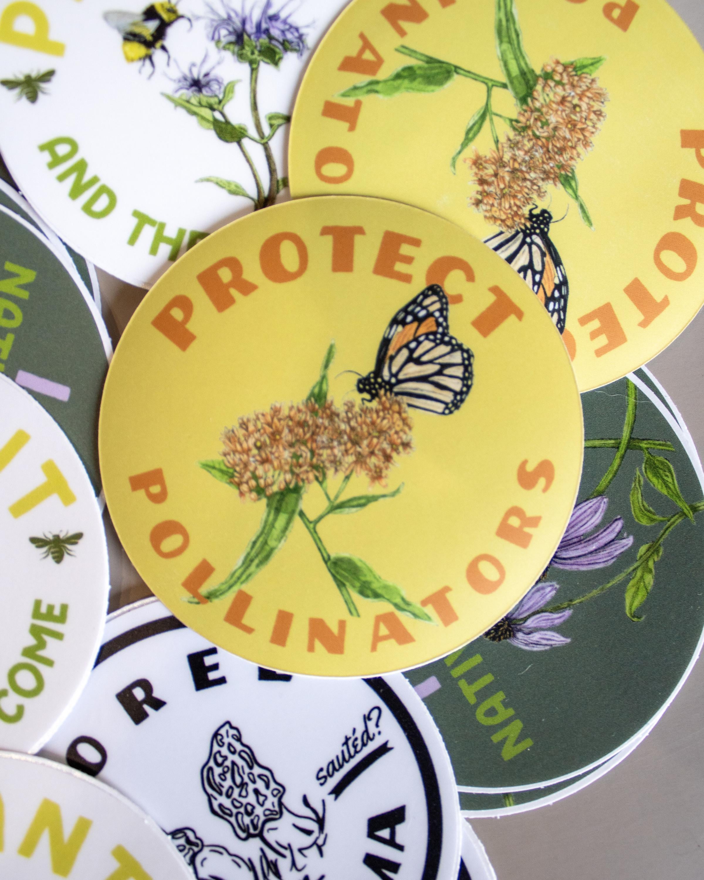 "Protect Pollinators" Monarch Sticker