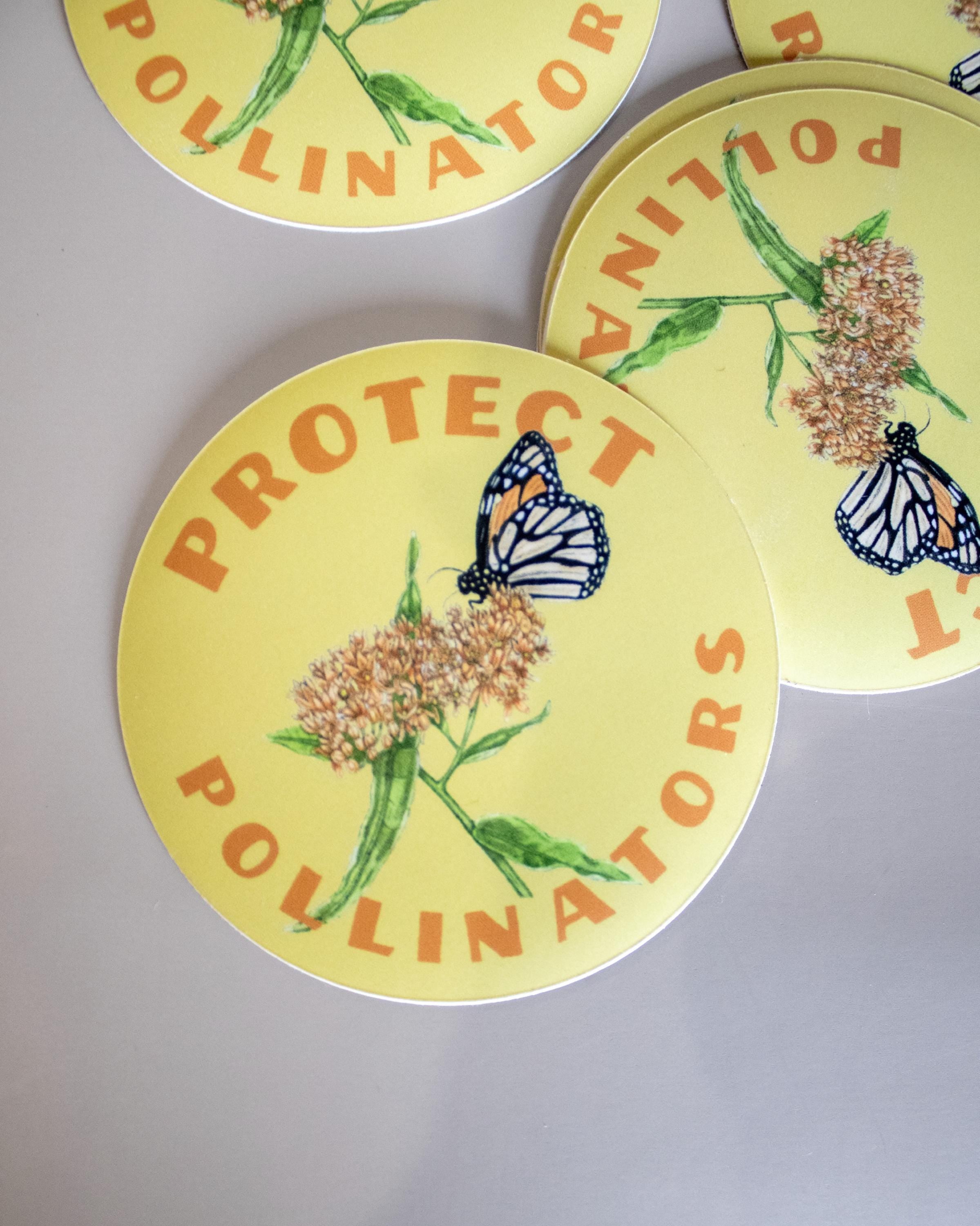 "Protect Pollinators" Monarch Sticker