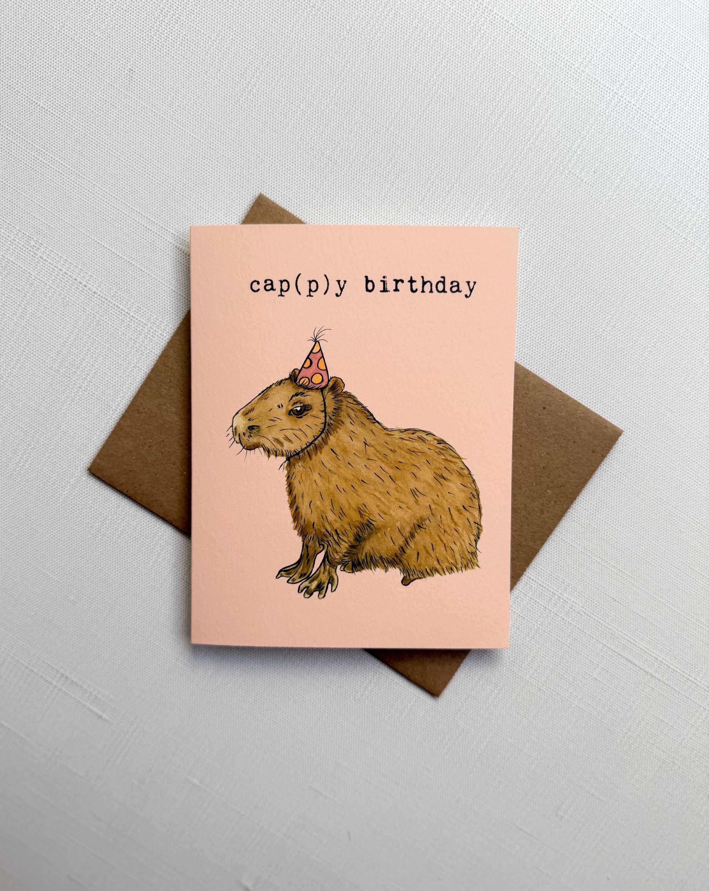 "Cappy Birthday" Capybara Card