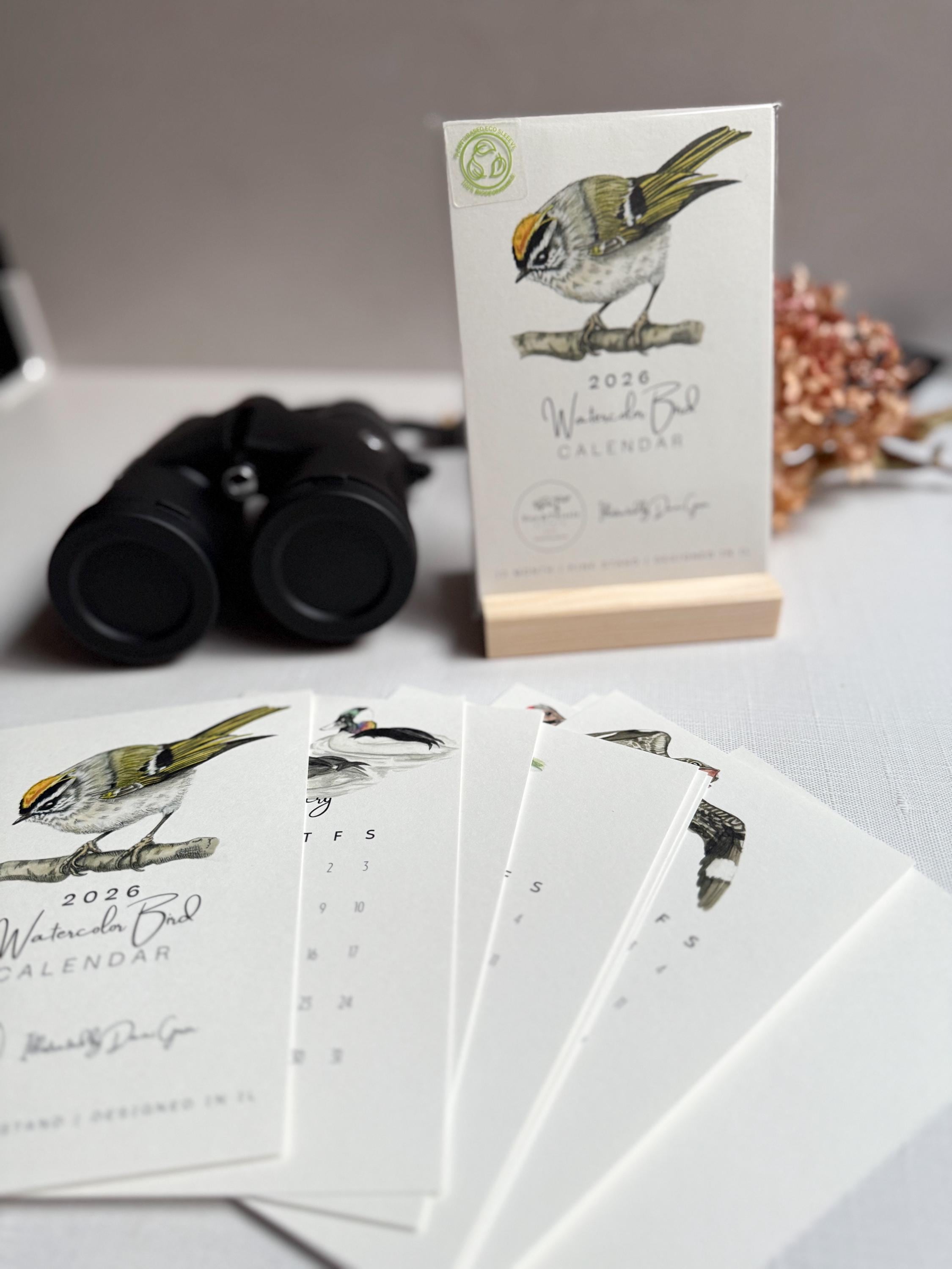 2026 Watercolor Bird Desk Calendar
