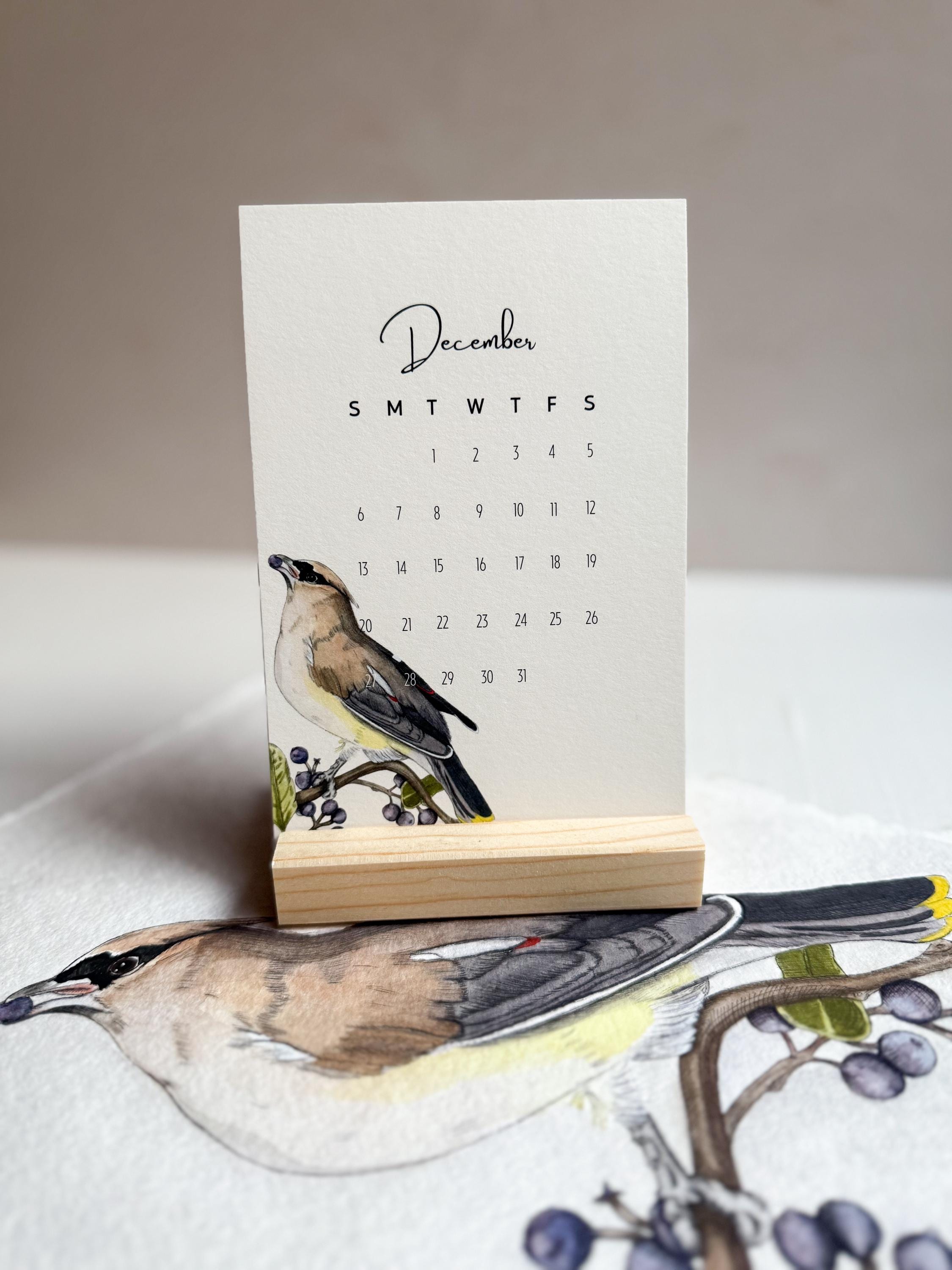 2026 Watercolor Bird Desk Calendar