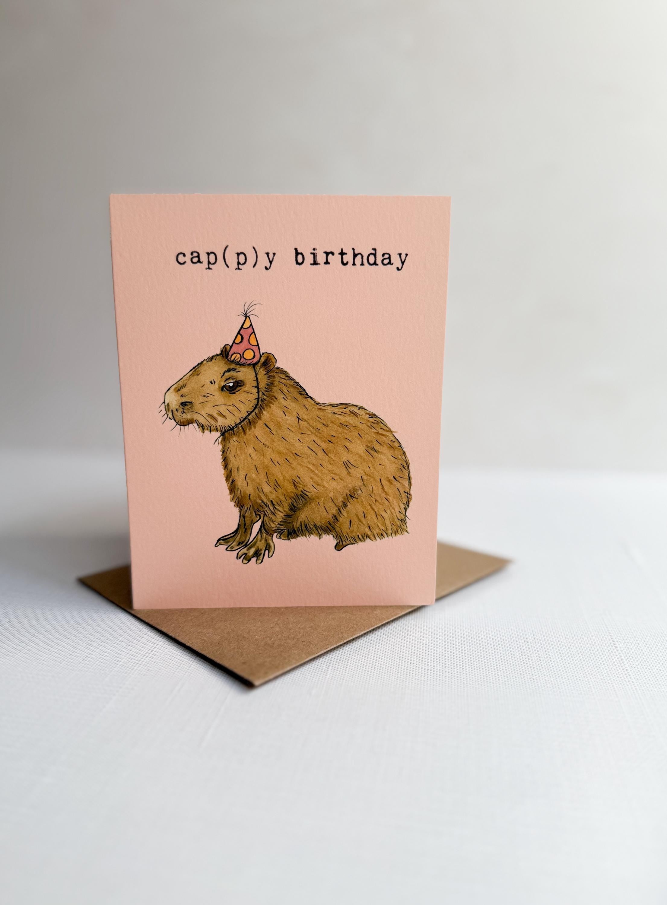 "Cappy Birthday" Capybara Card