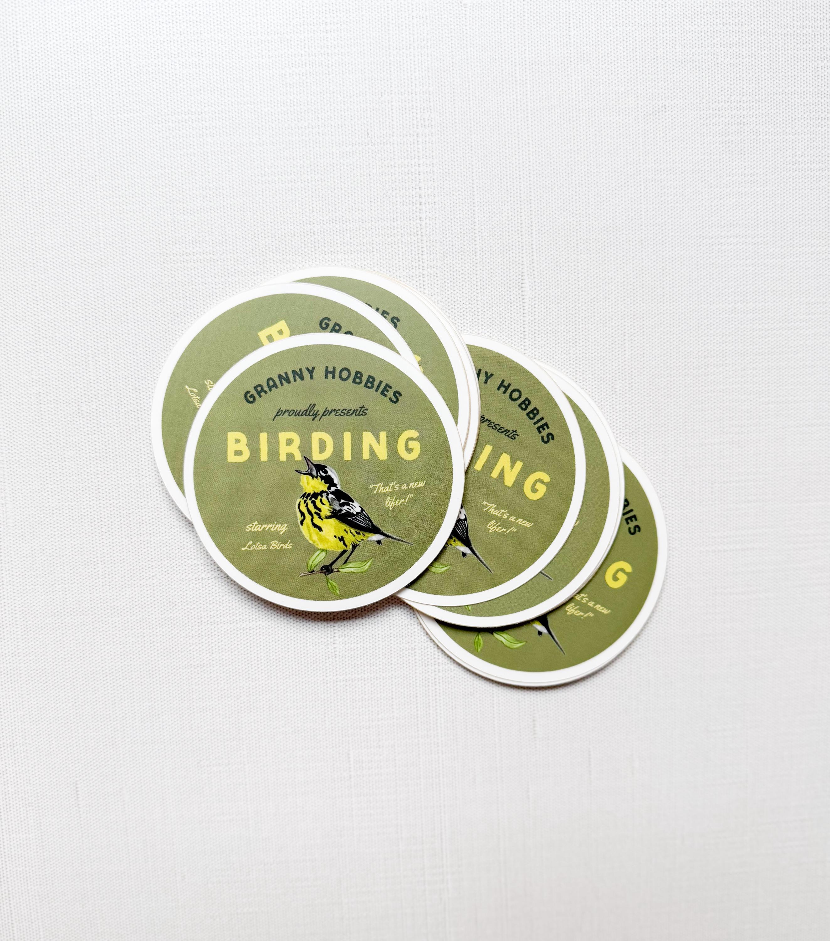 "Granny Hobbies" Birding Sticker