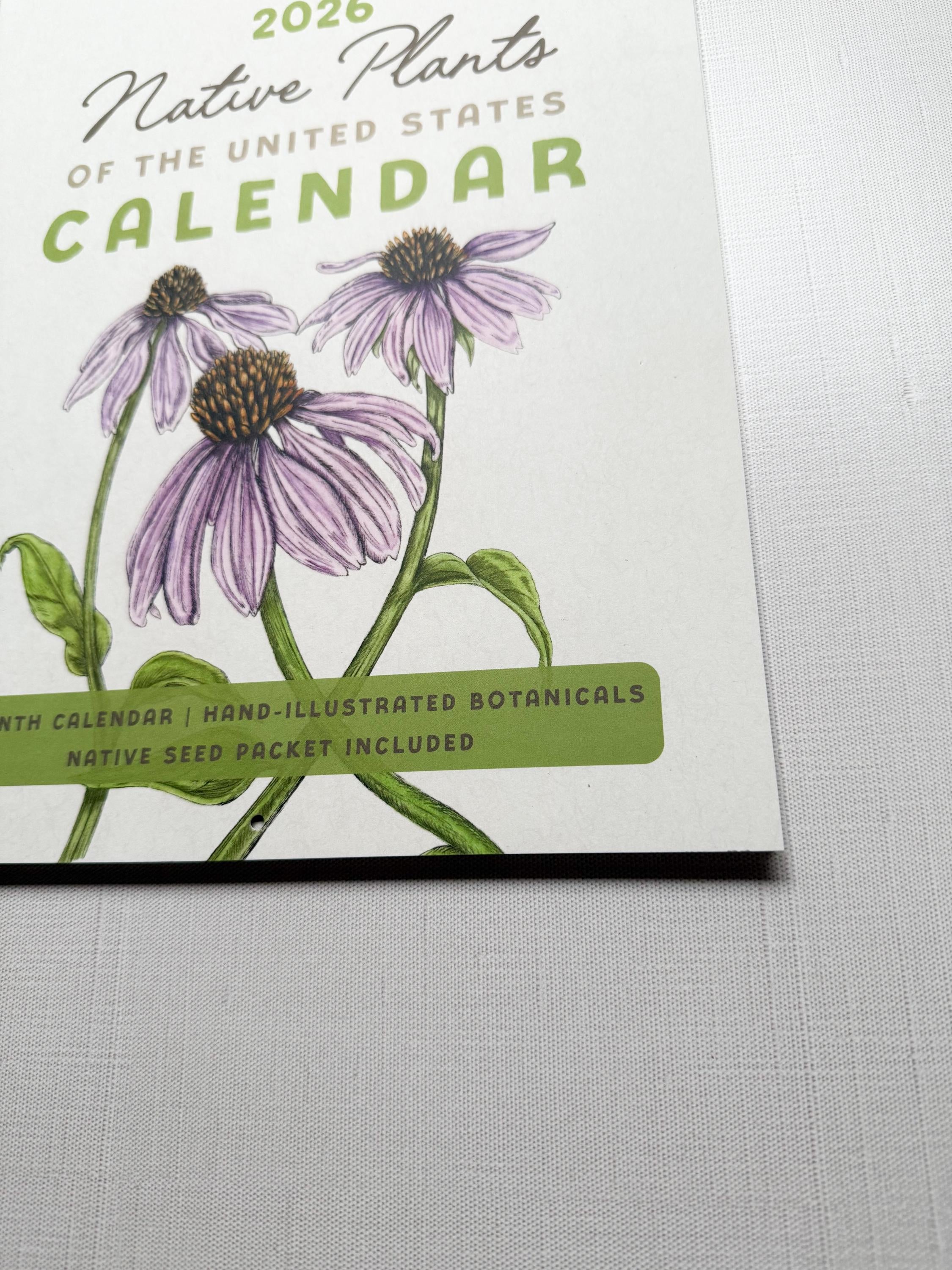 Botanical Native Plant Wall Calendar with Native Seed Packet