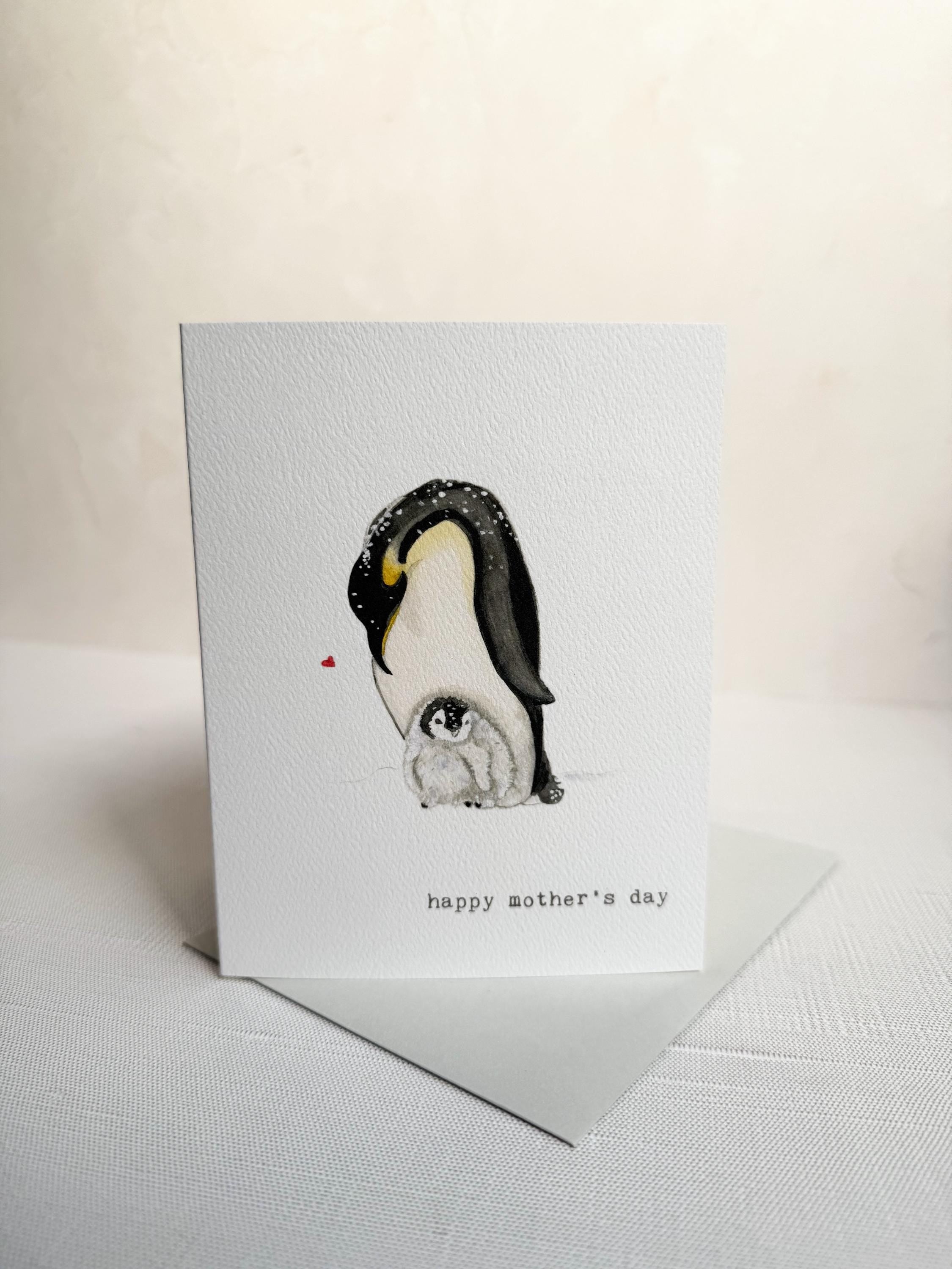Penguin Mama and Baby Mother’s Day Card